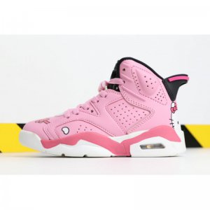 Kid's Air Jordan 6 "Hello Kitty" Pink/Black-White For Sale