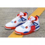 Custom Air Jordan 4 "Knicks" White/Royal Blue-Orange 308497-171