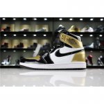 Mens and Womens Air Jordan 1 Retro High OG NRG "Gold Toe" Black/