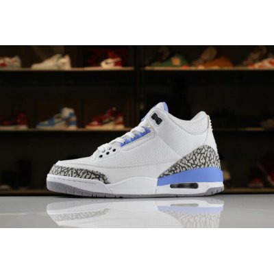 2018 Air Jordan 3 "UNC" PE White/White-Blue 820078 For Sale