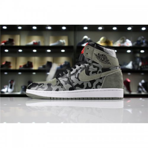 Air Jordan 1 Retro High Premium "Shadow Camo" Black/Dark Stucco-
