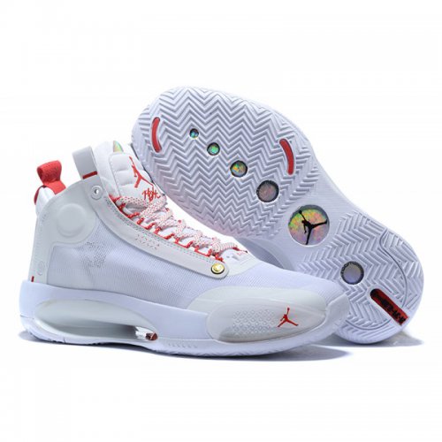 2020 Air Jordan 34 GS White/Varsity Red-Gold For Sale