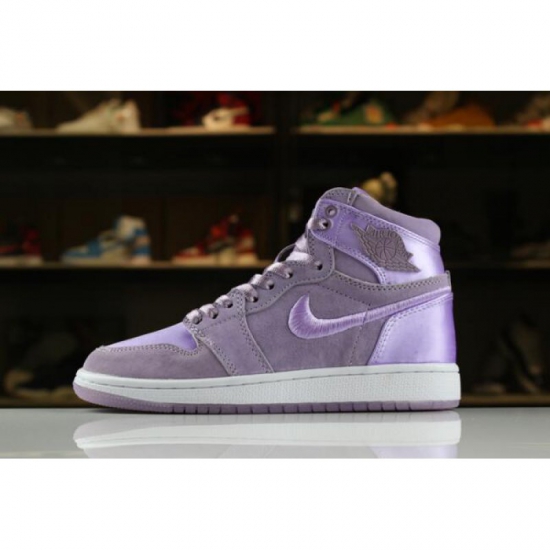 Women's Air Jordan 1 Retro High SOH Orchid Mist/White-Metallic G - Click Image to Close