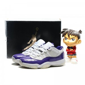 Men's Air Jordan 11 Low "Lakers" White/Purple Custom by KIXAR