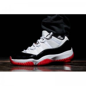2020 Air Jordan 11 Low "White Bred" White/University Red-Black-T