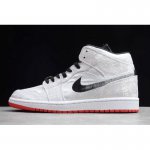 2019 CLOT x Air Jordan 1 Mid SE "Fearless" Grey/Black-Red CU2804