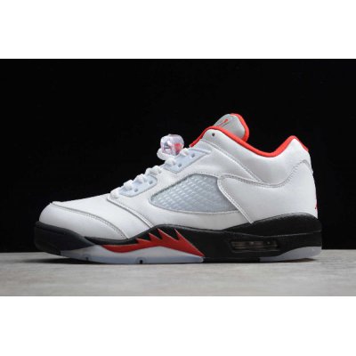 2020 Latest Air Jordan 5 Low "Fire Red" White/Fire Red-Black CU4