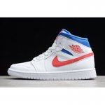 2020 Air Jordan 1 Mid "USA" White/University Red-Game Royal BQ64