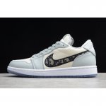 2020 Dior x Air Jordan 1 Low AJ1 Grey/White-Black 553668-998