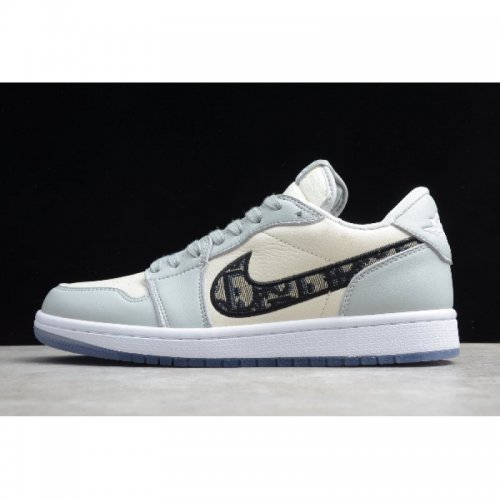 2020 Dior x Air Jordan 1 Low AJ1 Grey/White-Black 553668-998