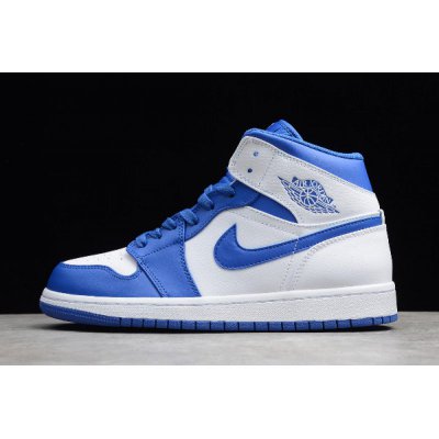 2019 Air Jordan 1 Mid AJ1 White/Hyper Royal 554724-114