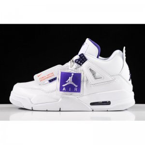 2020 Air Jordan 4 "Purple Metallic" White/Court Purple-Metallic