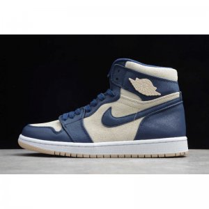 2019 Air Jordan 1 Retro High Premium Midnight Navy/Light Gream-W