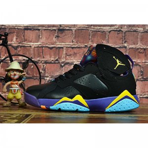 2020 Air Jordan 7 Retro Black/Purple-Yellow For Sale