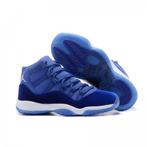 New Air Jordan 11 Velvet Heiress Blue White Basketball Shoes