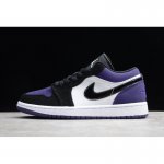2020 New Air Jordan 1 Low Black/White-Purple 552558-125