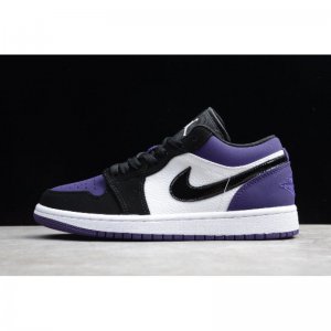 2020 New Air Jordan 1 Low Black/White-Purple 552558-125