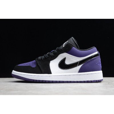 2020 New Air Jordan 1 Low Black/White-Purple 552558-125