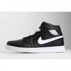 New Air Jordan 1 Mid Black/White-White 554724-038 For Sale