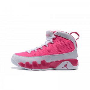 Women's Air Jordan 9 GS Peach Pink/White Basketball Shoes