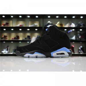 Men's and Women's Air Jordan 6 "UNC" Black/University Blue 38466