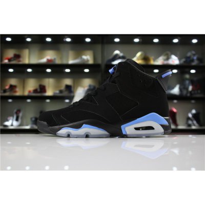 Men's and Women's Air Jordan 6 "UNC" Black/University Blue 38466