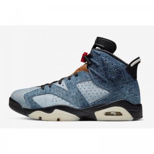 2020 Air Jordan 6 Washed Denim/Sail-Varsity Red-Black CT5350-401
