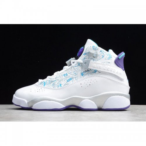2019 Air Jordan 6 Rings "Utah" White/Court Purple-Silver-Vivid B