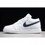 2020 New Air Jordan 1 Low Unisex White/Obsidian 553560-114