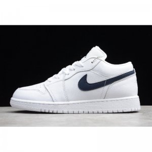 2020 New Air Jordan 1 Low Unisex White/Obsidian 553560-114
