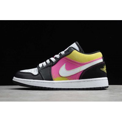 2020 Air Jordan 1 Low "Spray Paint" Black/Active Fuchsia-Cyber-W