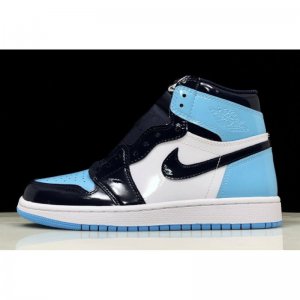 2019 Air Jordan 1 Retro High OG "UNC Patent" Obsidian/Blue Chill