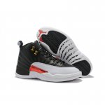 2019 New Air Jordan 12 "Reverse Taxi" Black/Gold-White 130690-01