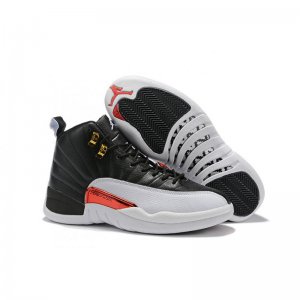 2019 New Air Jordan 12 "Reverse Taxi" Black/Gold-White 130690-01