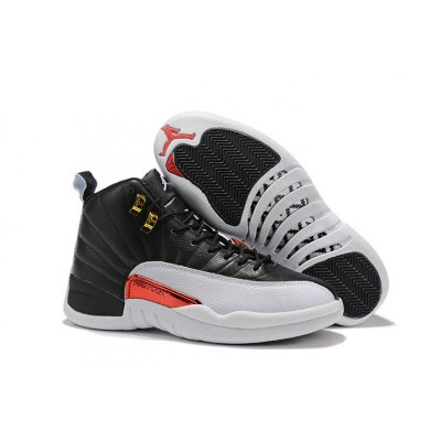 2019 New Air Jordan 12 "Reverse Taxi" Black/Gold-White 130690-01
