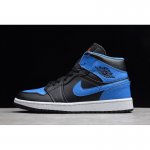 Air Jordan 1 Mid "Royal Paint Splatter" Black/Signal Blue-Orange