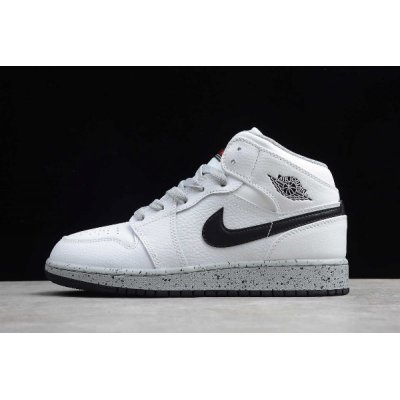 2019 Air Jordan 1 Mid "White Cement" 554725-115 For Sale
