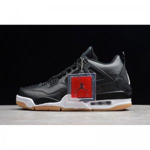 2019 Air Jordan 4 SE "Laser" Black/White-Gum Light Brown CI1184-