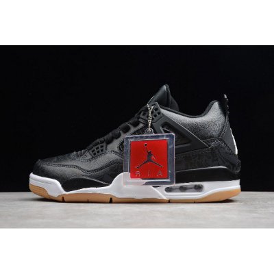 2019 Air Jordan 4 SE "Laser" Black/White-Gum Light Brown CI1184-