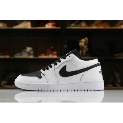 Men's and Women's Air Jordan 1 Low White Black 553560-103 For Sa