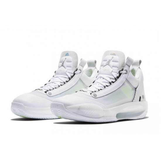 2020 Air Jordan 34 Low "Crispy" White/Metallic Silver-Pure Plati - Click Image to Close