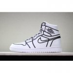 2018 Joshua Vides x Air Jordan 1 "Comic 3D Pencil" White Hand-Pa