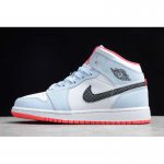 2020 Air Jordan 1 Mid Half Blue/Black-White 555112-400 For Sale