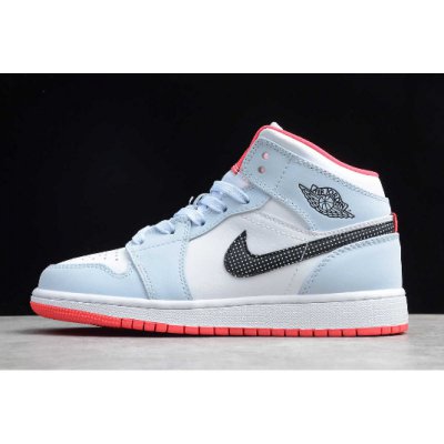 2020 Air Jordan 1 Mid Half Blue/Black-White 555112-400 For Sale