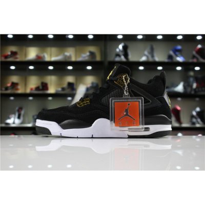 Mens and Womens Air Jordan 4 Retro "Royalty" Black/Metallic Gold
