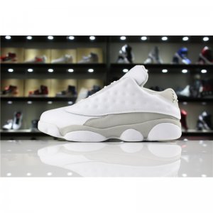New Air Jordan 13 Retro Low "Pure Money" White/White-Metallic Si