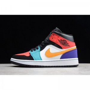 2018 Air Jordan 1 Mid "Multi-Color" White/Red/Multi-Colore 55472
