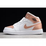 2019 Air Jordan 1 Mid GS White Rose Gold 555112-190