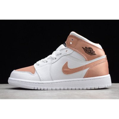 2019 Air Jordan 1 Mid GS White Rose Gold 555112-190