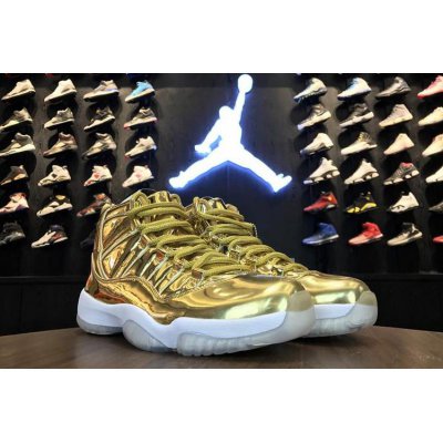 Air Jordan 11 Pinnacle Metallic Gold/White Kawhi Leonard Basketb